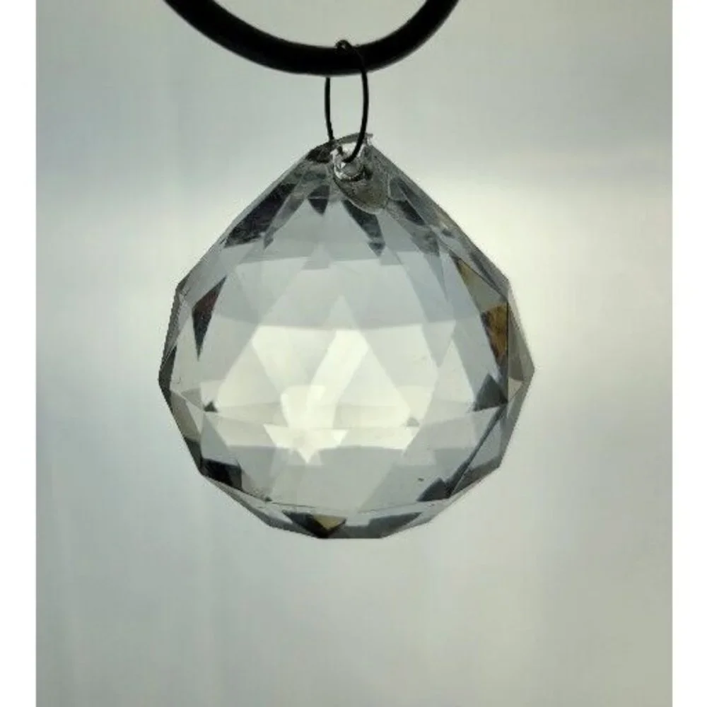 Lot of 5 Acrylic Lucite Faceted Round Prism‎ Balls  Chandelier Replacement 1.5